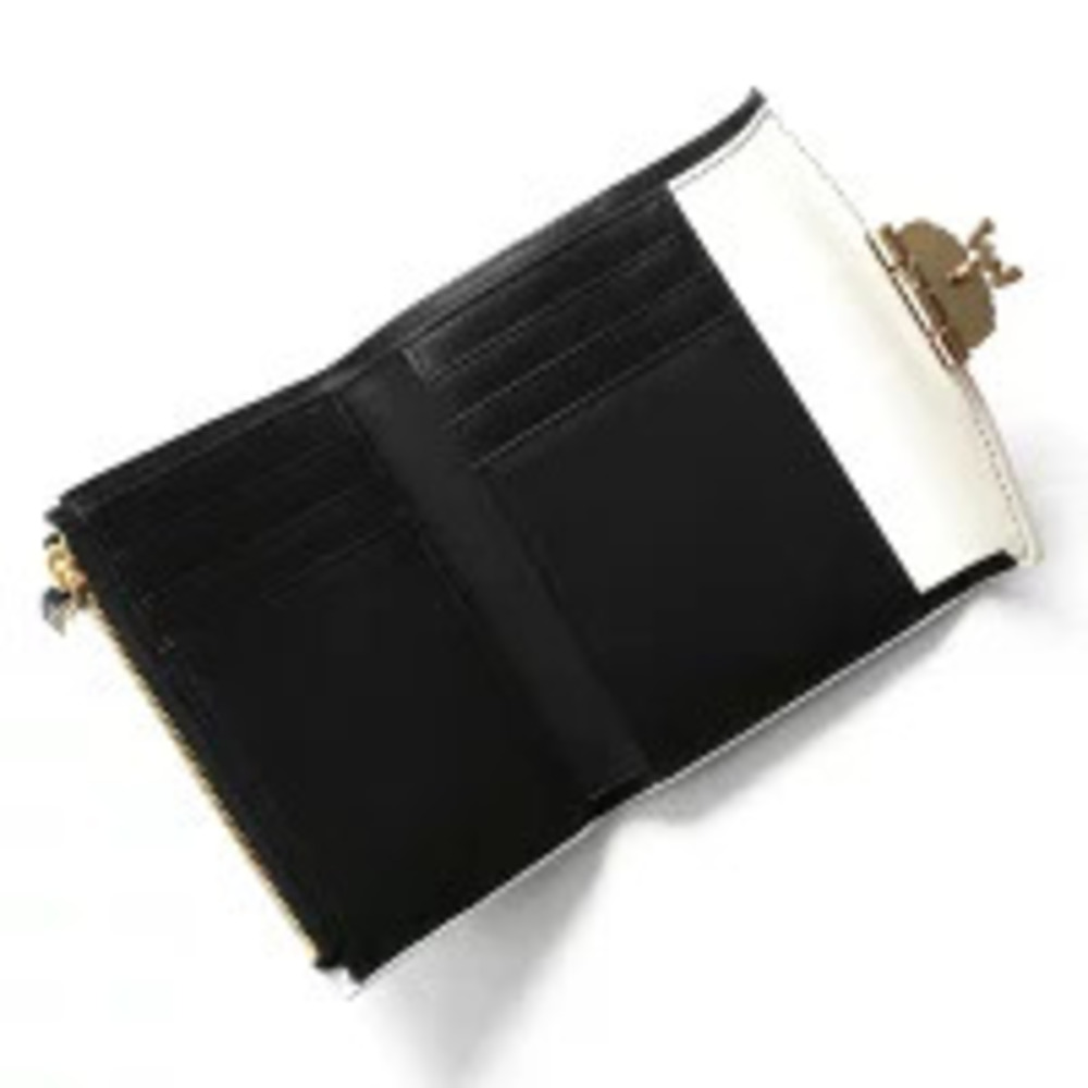 MCM Tri fold Wallet Patricia Visetos Monogram Black Multi White Cognac Brown - Picture 4 of 5
